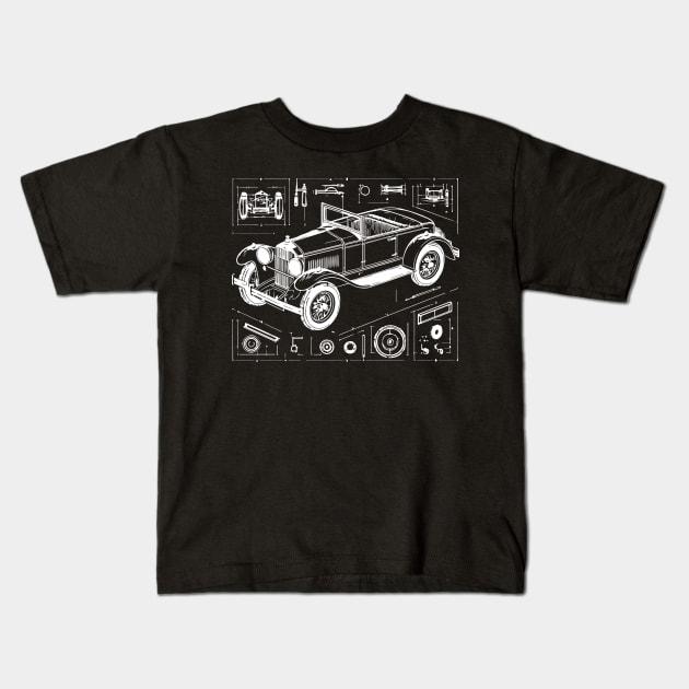 oldschool car Kids T-Shirt by lkn